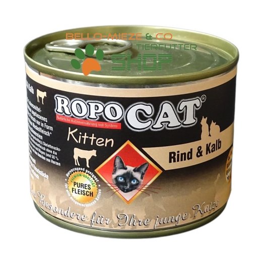 RopoCat Kitten Rind &amp; Kalb 24 Dosen &agrave; 200 gr