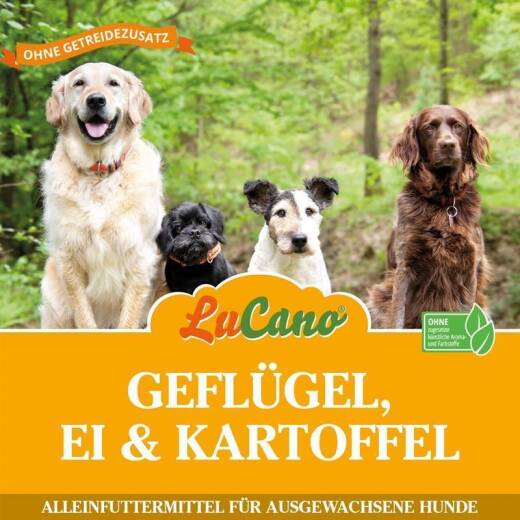 LuCano Geflügel-Ei-Kartoffel | Hunde Trockenfutter ohne Getreidezusatz 5 kg