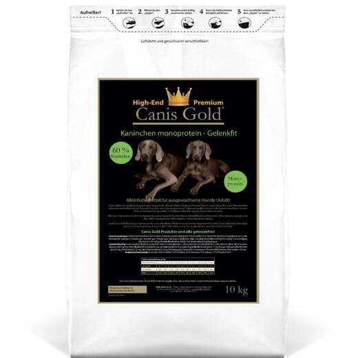 Canis Gold Adult 60 % Kaninchen + Kartoffel, Erbsen (Monoprotein) mit Gelenkfit  3 x 10 kg