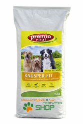 Premio Vital Knusper-Fit | Hunde Trockenfutter Geflügel + Reis |  15 kg