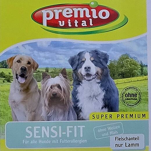 Premio Vital Sensi-Fit | Fleischanteil nur Lamm mit Reis | Hunde Trockenfutter 15 kg