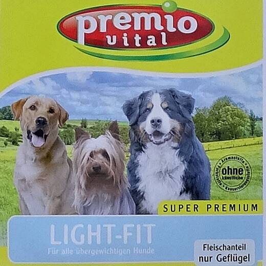 Premio Vital Light-Fit | Geflügel + Mais und Reis | Hunde Trockenfutter 15 kg