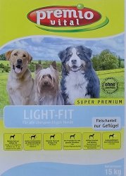 Premio Vital Light-Fit | Gefl&uuml;gel + Mais und Reis | Hunde Trockenfutter 15 kg