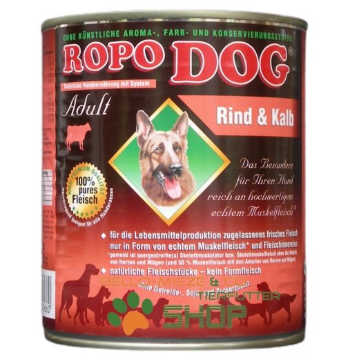 RopoDog Adult Rind &amp; Kalb - 100% Fleisch  800 gr