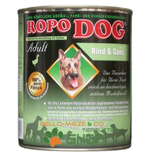 RopoDog Adult Rind &amp; Gans - 100% Fleisch 800 gr