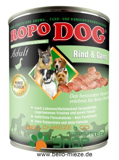 RopoDog Adult Rind & Gans - 12 Dosen à 800 gr.