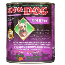 RopoDog Adult Rind & Herz - 100% Fleisch 24 Dosen...