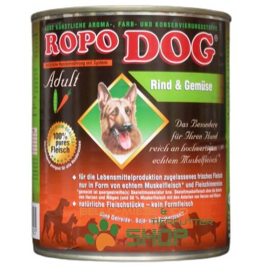 RopoDog Adult Rind & Gemüse 30 Dosen à 800 gr.