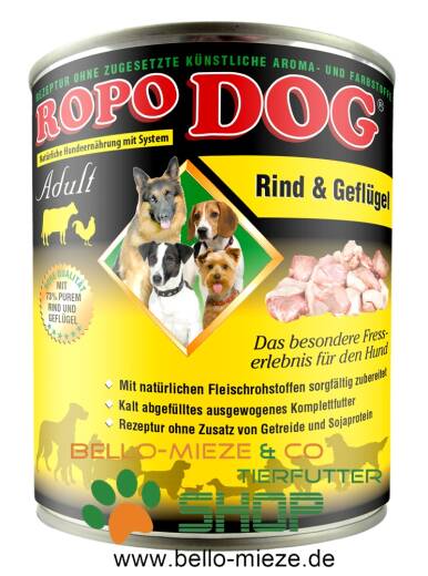 RopoDog Adult Rind & Geflügel - 24 Dosen à 400 gr.
