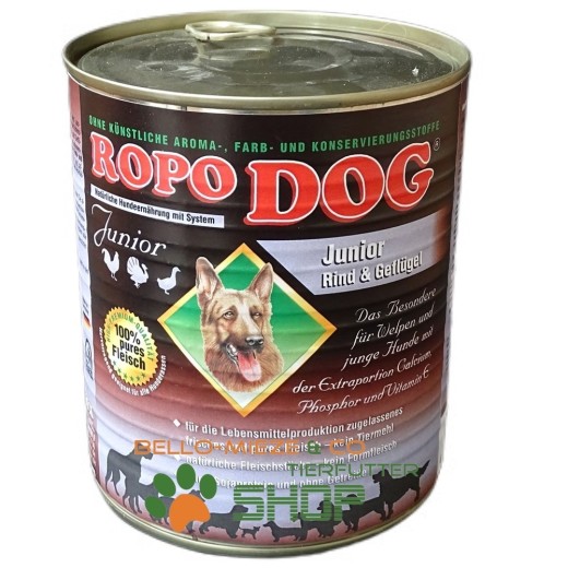 RopoDog Junior Rind &amp; Gefl&uuml;gel - 100% Fleisch 800 gr
