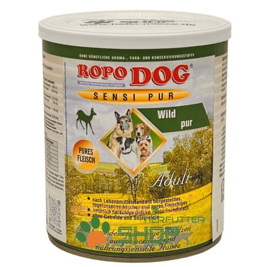 RopoDog Adult Sensi Pur Wild - pures Fleisch 30 Dosen à 800 gr.