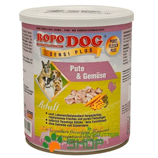 RopoDog Adult Sensi Plus Pute & Gemüse 24 Dosen à 400 gr.
