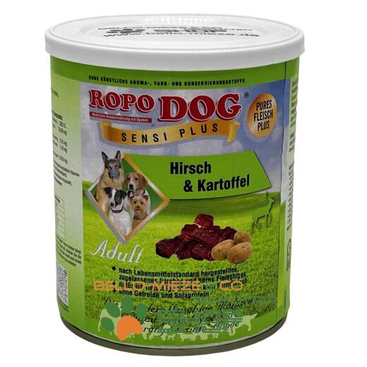 RopoDog Adult Sensi Plus Hirsch & Kartoffel 24 Dosen à 400 gr.