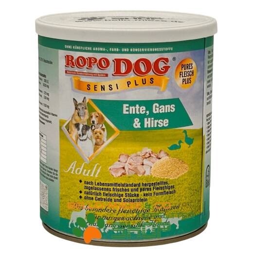 RopoDog Adult Sensi Plus Ente Gans + Hirse 12 Dosen à 800 gr