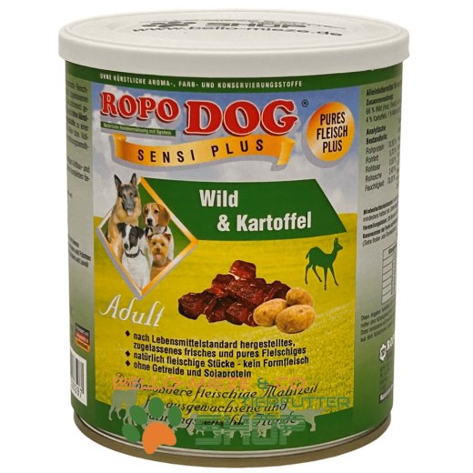 RopoDog Adult Sensi Plus Wild &amp; Kartoffel 400 g