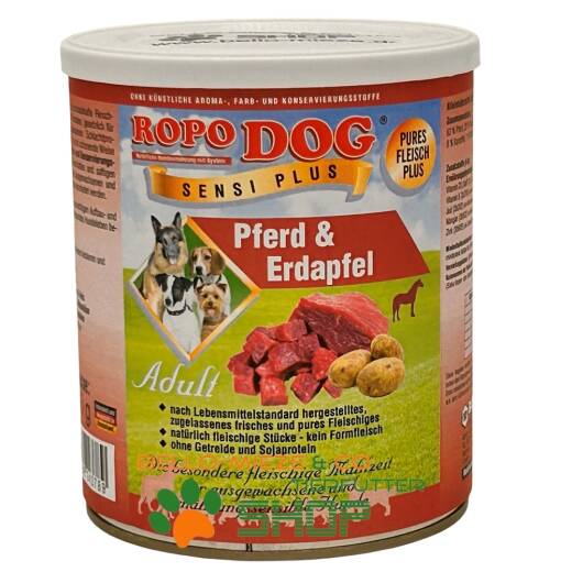 RopoDog Adult Sensi Plus Pferd & Erdapfel 12 x 800 gr. Dosen