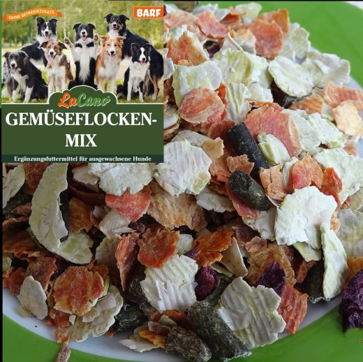 LuCano Gem&uuml;seflocken Mix | Hunde BARF Erg&auml;nzung 1 kg