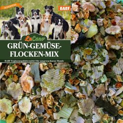 LuCano Gr&uuml;n - Gem&uuml;seflocken Mix | Hunde BARF Erg&auml;nzung | getreidefrei 1 kg