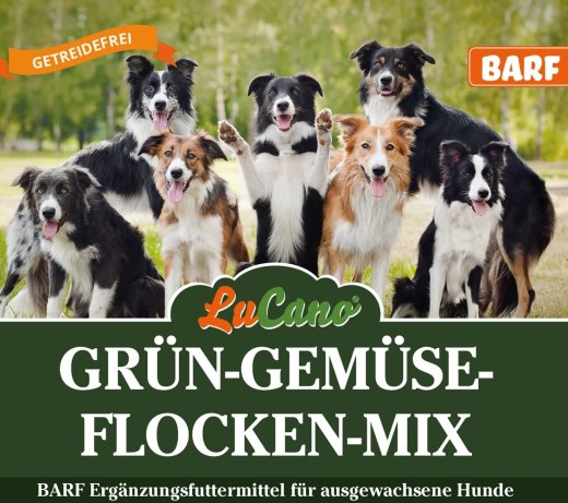 LuCano Gr&uuml;n - Gem&uuml;seflocken Mix | Hunde BARF Erg&auml;nzung |  ohne Getriedezusatz 10 kg