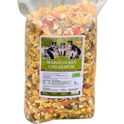 LuCano Mais Flocken + Gemüse - Hunde BARF | Flocken Mix | Flockenmix Hund 1 kg