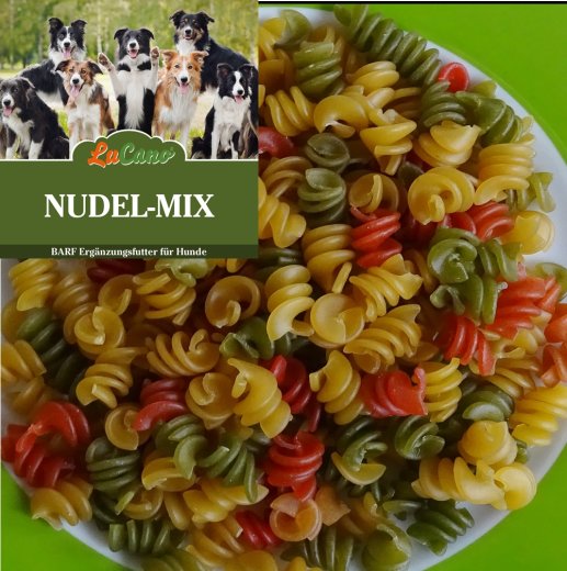 LuCano Nudel - Mix | BARF Erg&auml;nzungsfutter f&uuml;r alle Hunde / mit Spinat und Karotten 4 kg