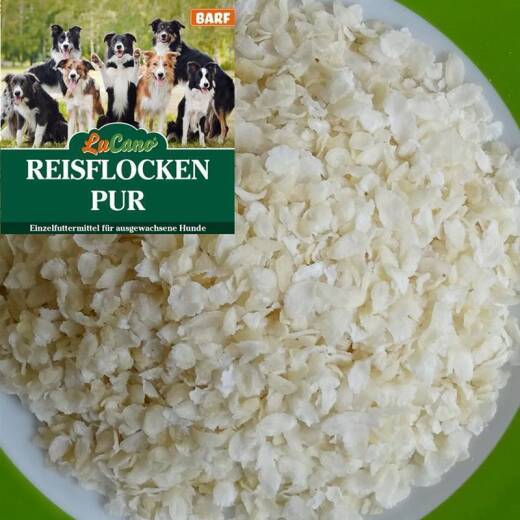LuCano Reisflocken pur | Einzelfuttermittel für Hunde 2 x 10 kg