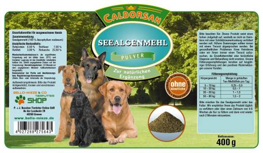 Caldorsan Seealgenmehl plus+ BARF Einzelfuttermittel für alle Hunde 400 gr