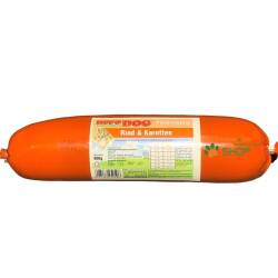 RopoDog Hunde Fleischwurst Rind + Karotten | Alleinfuttermittel | 8 x 400 gr.