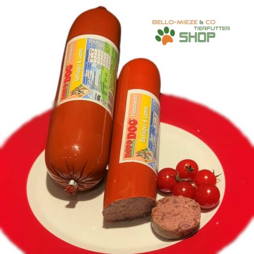 RopoDog Hunde Fleischwurst Geflügel + Lamm | Alleinfuttermittel | 30 x 800 gr.