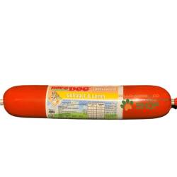 RopoDog Hunde Fleischwurst Geflügel + Lamm | Alleinfuttermittel | 30 x 800 gr.
