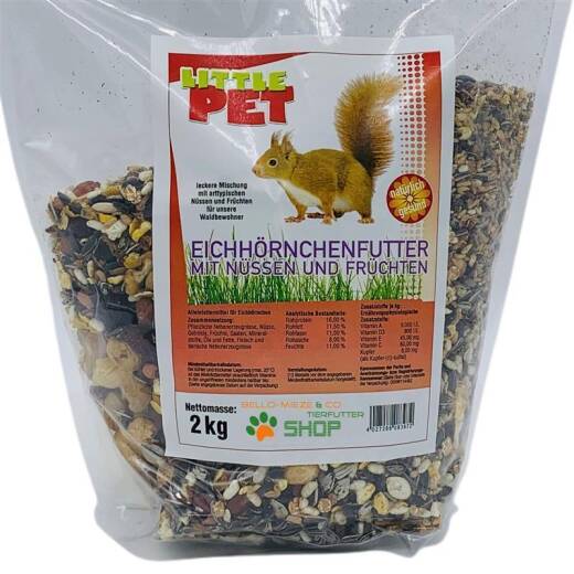 Little Pet Eichhörnchen Futter | Komplettmischung mit Früchten und Nüssen 15 kg Sack