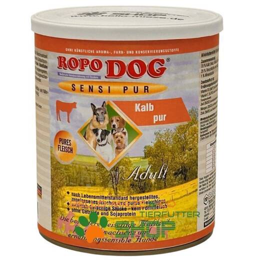 RopoDog Adult Sensi Pur Kalb - pures Fleisch 30 Dosen à 800 gr