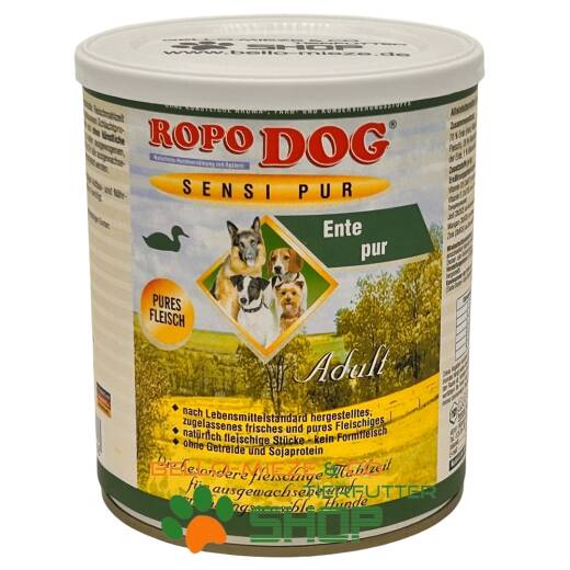 RopoDog Adult Sensi Pur Ente - pures Fleisch 12 Dosen à 800 gr