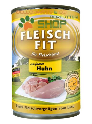 FleischFit Adult mit feinem Huhn 24 Dosen à 400 gr