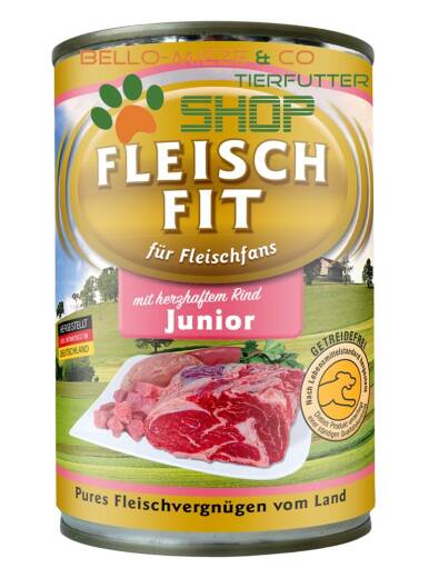 FleischFit Junior mit herzhaftem Rind 24 Dosen à 400 gr