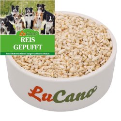 LuCano Reispops | Reis gepufft | Einzelfuttermittel f&uuml;r Hunde