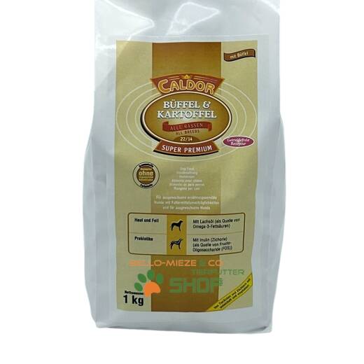 1 kg Caldor Adult Büffel  Kartoffel  | Trockenfutter für alle Hunde  Rassen