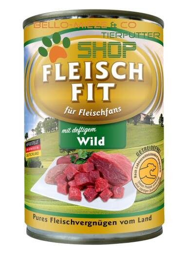 FleischFit Adult mit deftigem Wild  6 Dosen à 400 gr