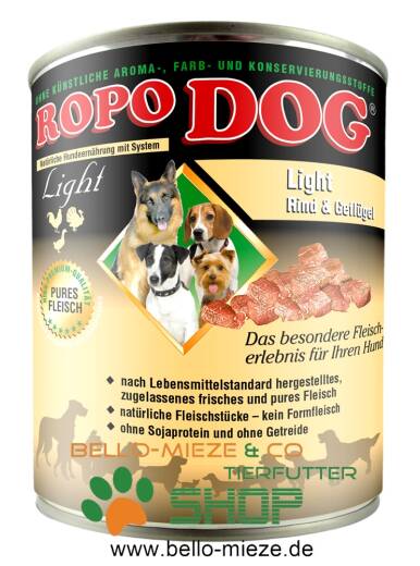 RopoDog Light Rind & Geflügel - 6 Dosen à 400 gr