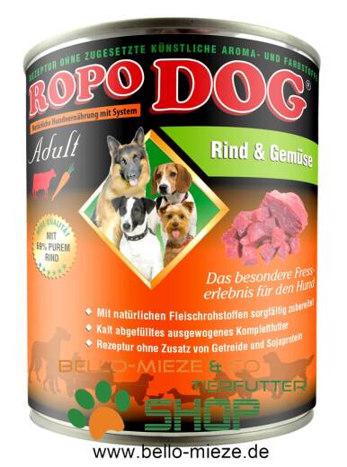 RopoDog Adult Rind & Gemüse  6 Dosen à 400 gr