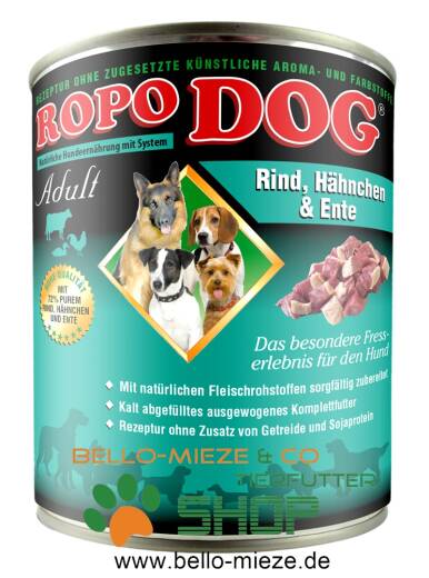 RopoDog Adult Rind & Ente -  6 Dosen à 800 gr