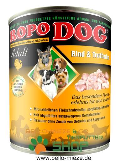 RopoDog Adult Rind & Truthahn - 6 Dosen à 400 gr