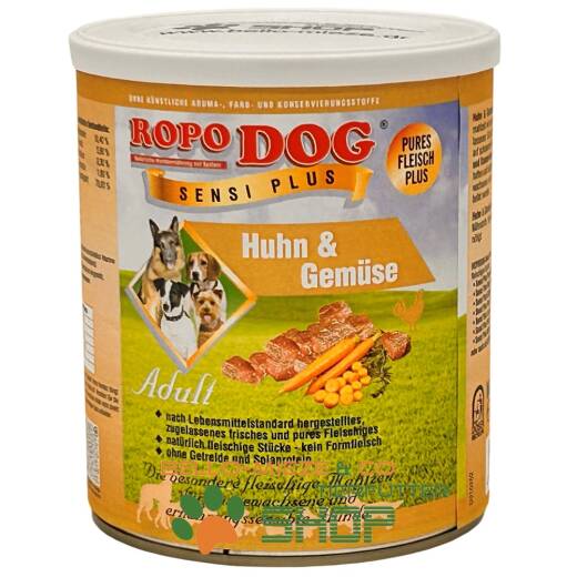 RopoDog Adult Sensi Plus Huhn & Gemüse  6 Dosen à 800 gr