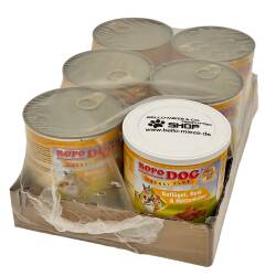 RopoDog Adult Sensi Plus Geflügel & Reis + Hüttenkäse 6 Dosen à 400 gr