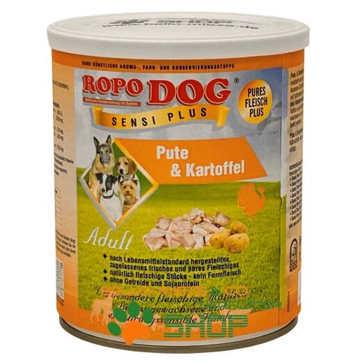 RopoDog Adult Sensi Plus Pute & Kartoffel 6 Dosen à 800 gr